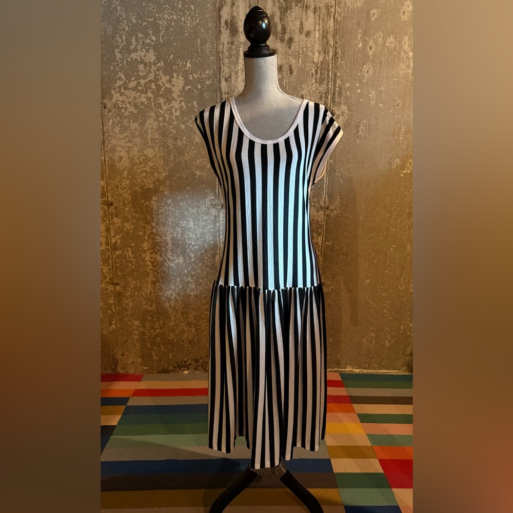 Vintage Striped Midi Dress